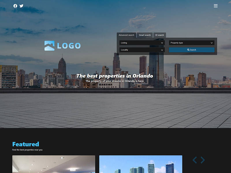 Real estate website template Focus