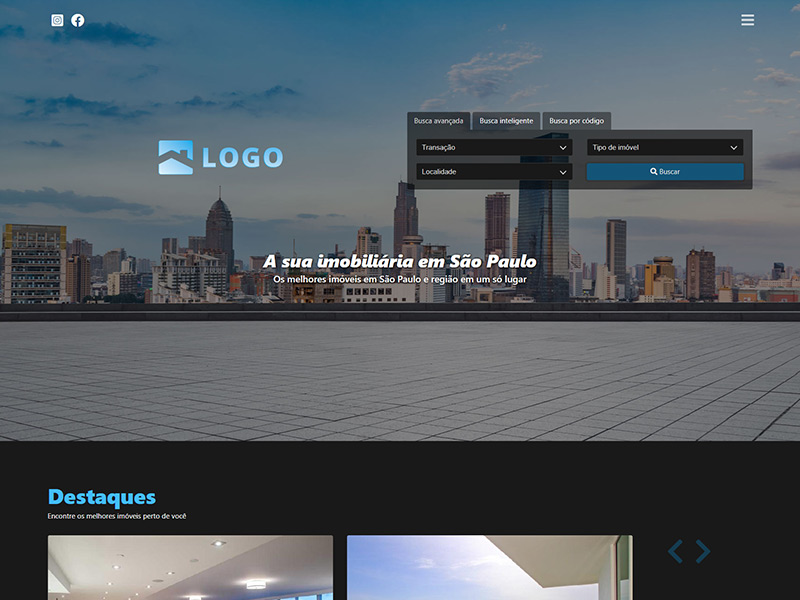 Modelo de site para imobiliária Focus