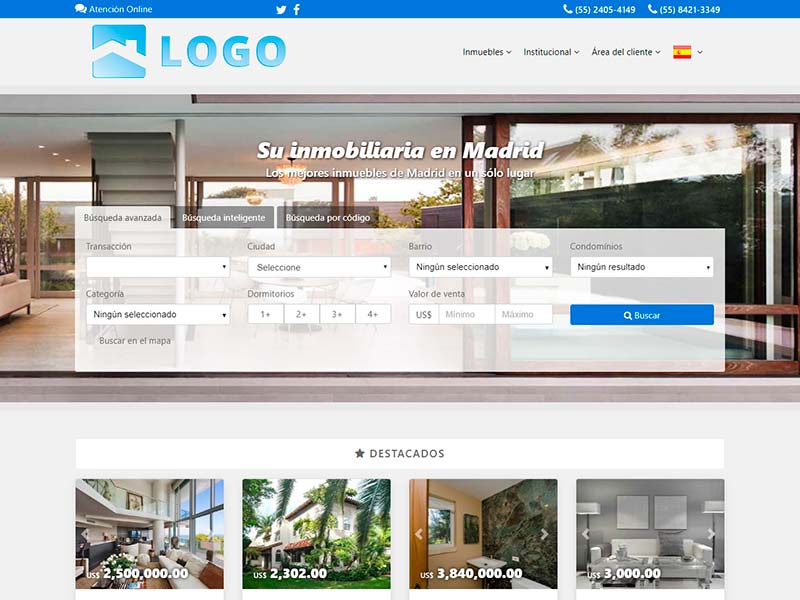 Plantilla de página web inmobiliaria Alpha