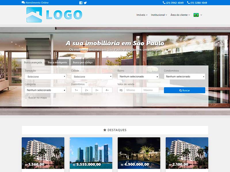 Modelo de site para imobiliária Alpha