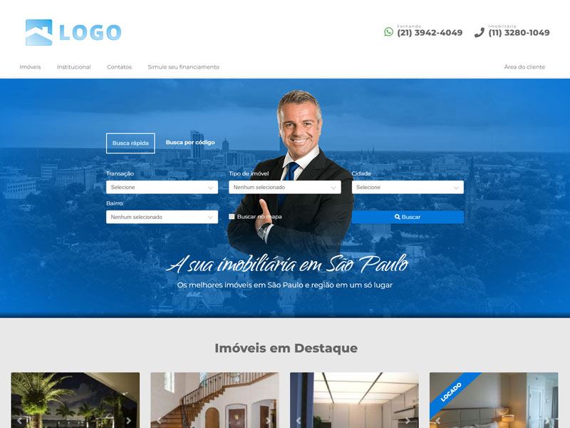 Modelo de site para imobiliária Realtor