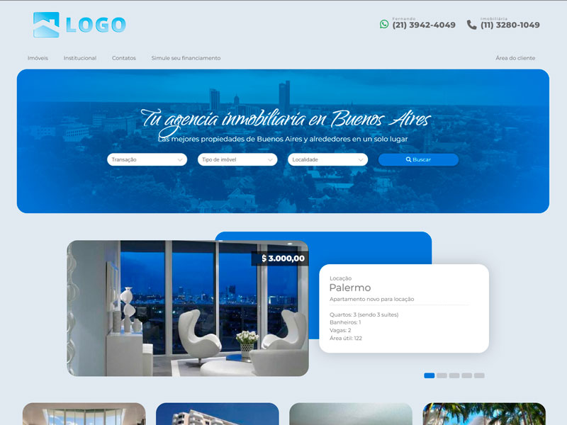 Plantilla de página web inmobiliaria Outdoor