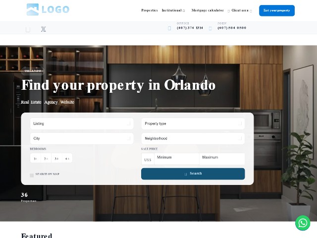 Real estate website template Lume