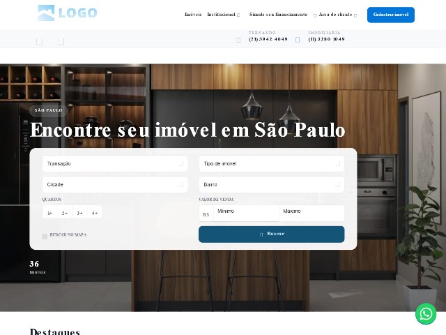 Modelo de site para imobiliária Lume
