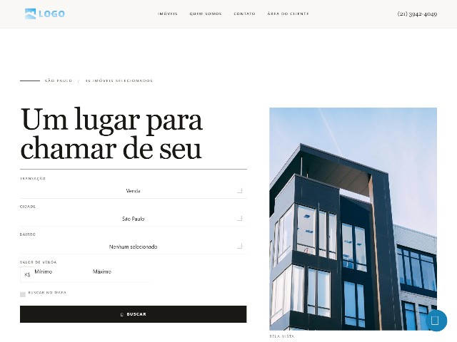 Modelo de site para imobiliária Editorial