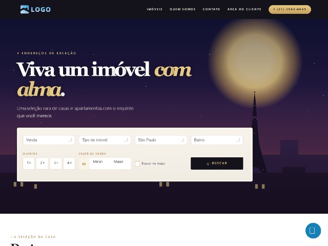 Modelo de site para imobiliária Paris