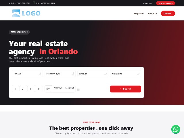 Real estate website template Prime