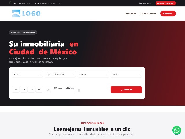 Plantilla de página web inmobiliaria Prime