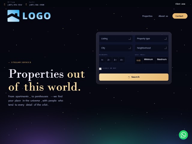 Real estate website template Orbit