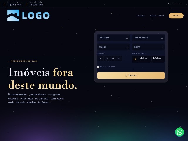 Modelo de site para imobiliária Orbit