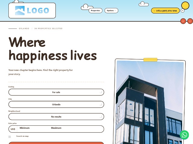 Real estate website template Joyful