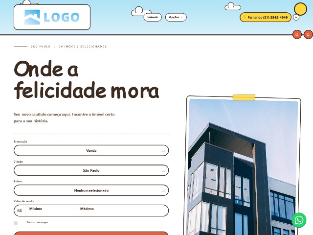 Modelo de site para imobiliária Joyful