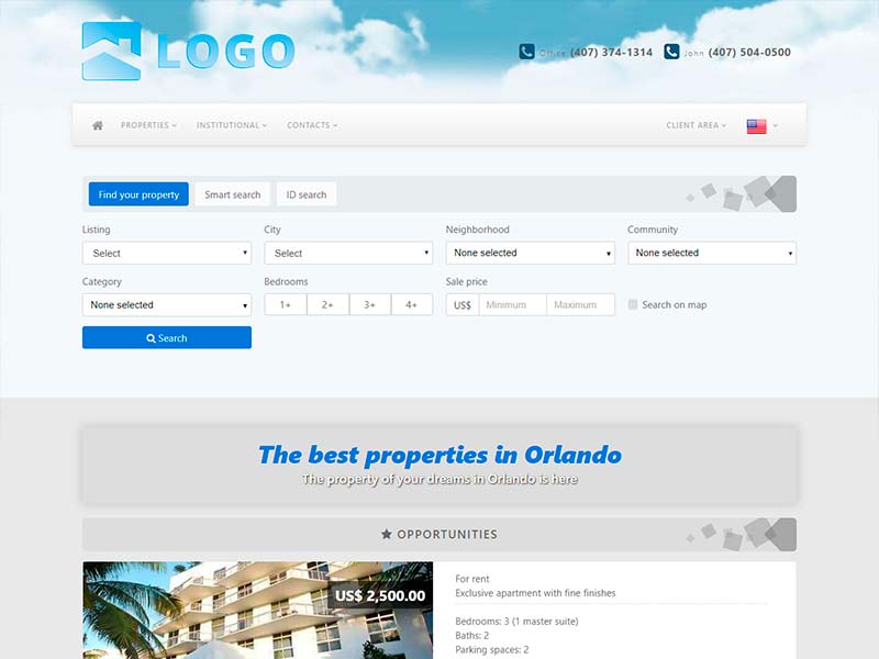 Real estate website template Soaring