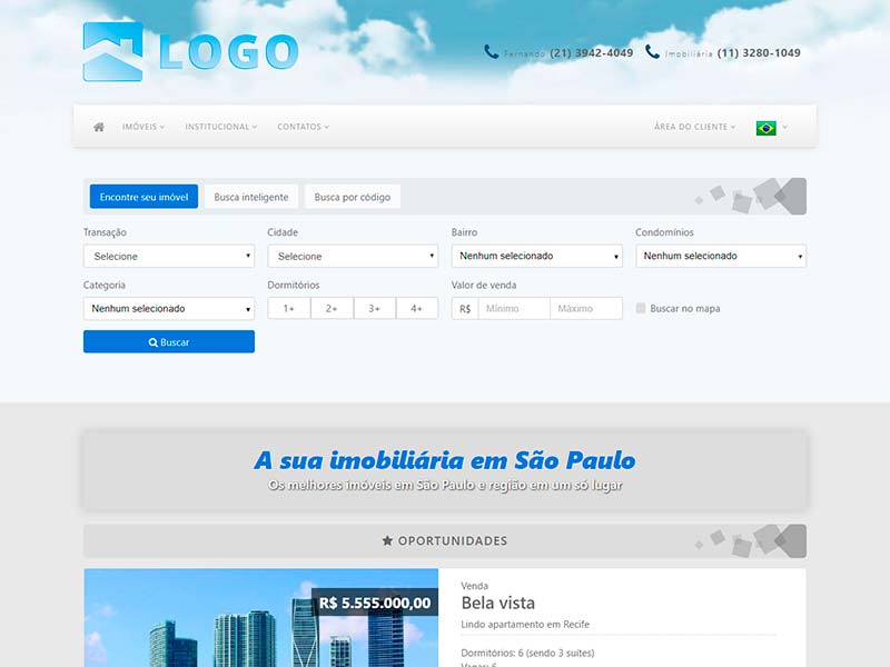Modelo de site para imobiliária Soaring