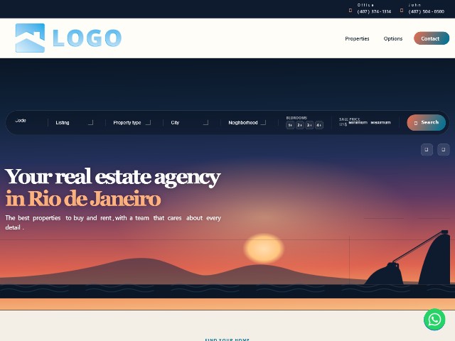 Real estate website template Rio de Janeiro