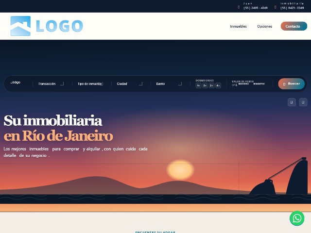 Plantilla de página web inmobiliaria Rio de Janeiro