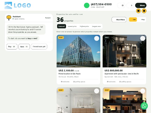 Real estate website template Match