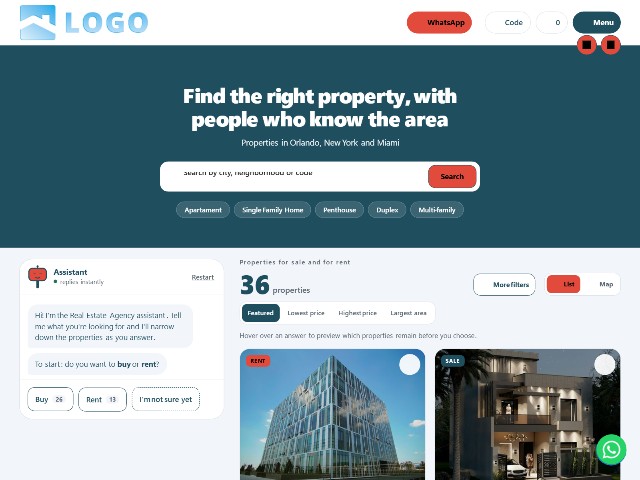 Real estate website template Guide