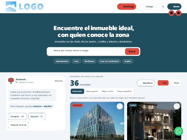 Plantilla de página web inmobiliaria Guide