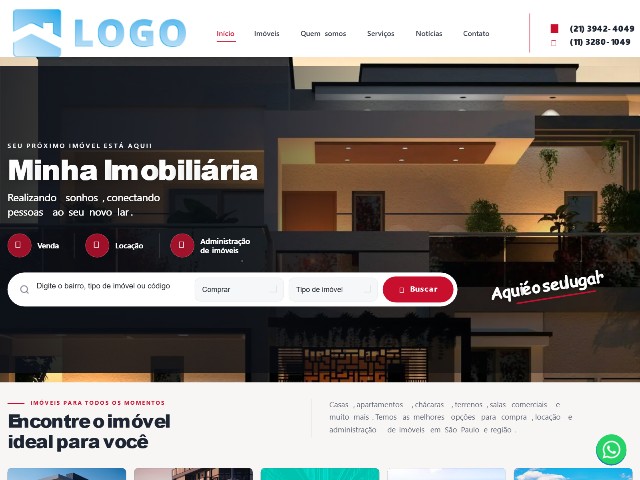 Modelo de site para imobiliária Welcome