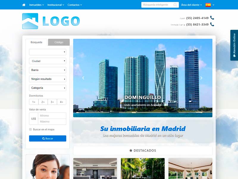 Plantilla de página web inmobiliaria Heaven