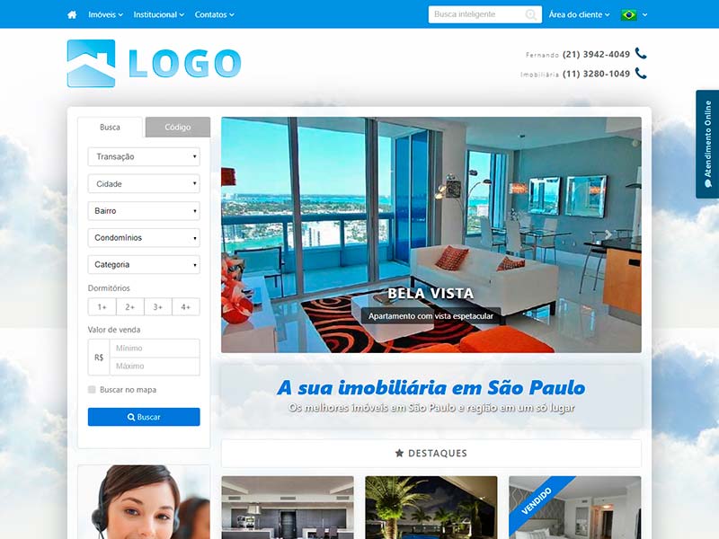 Modelo de site para imobiliária Heaven